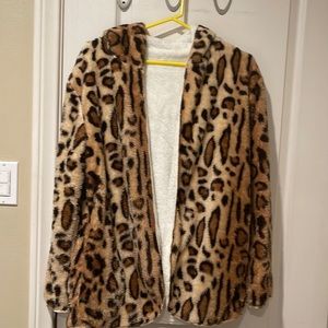 Leopard print jacket.